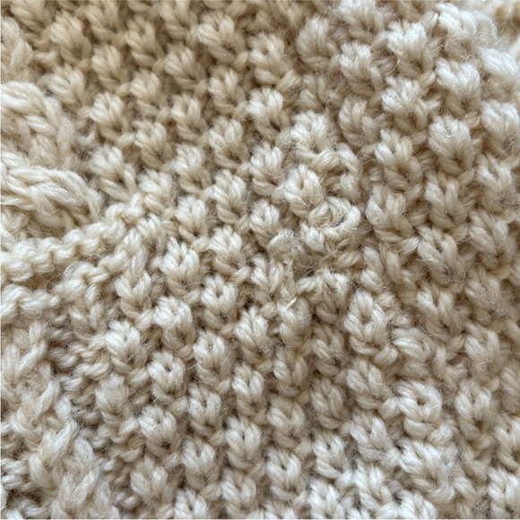 Vintage Wool Aran Sweater Cardigan Cream - Picture 13 of 16